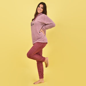 Pigiama donna invernale coral "love" rosa Karelpiù SE3460