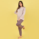 Pigiama donna caldo cotone malva Karelpiù SE3403