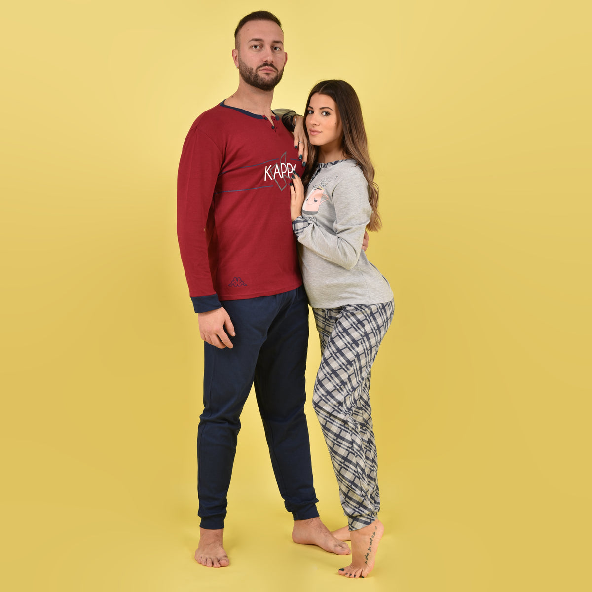 Pigiama donna caldo cotone grigio Cotonella DDD71