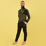 Pigiama tuta in pile micro polar mezza zip e taschino Kappa 22133 militare