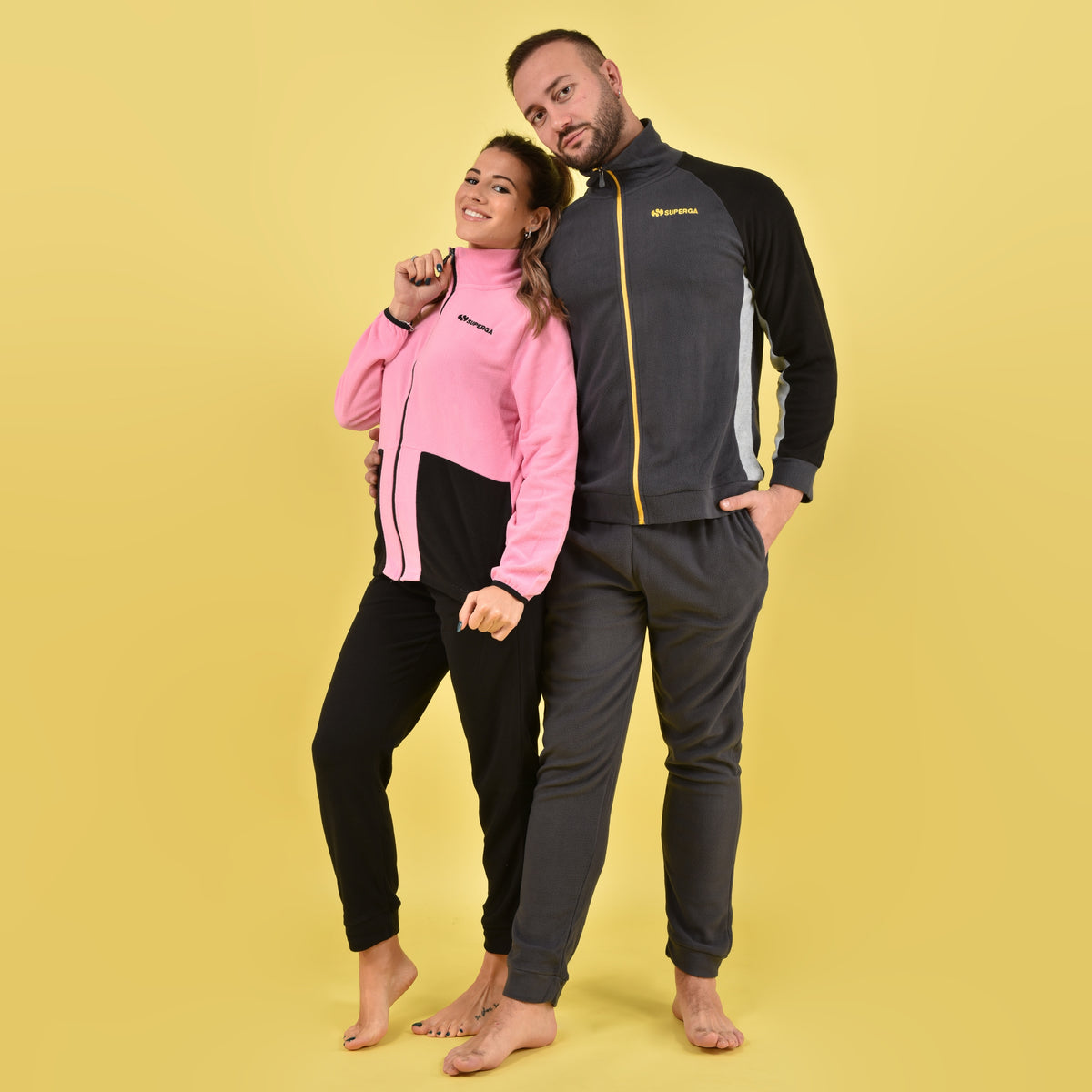 Tuta uomo pile micropolar con zip Superga piombo SMW22332