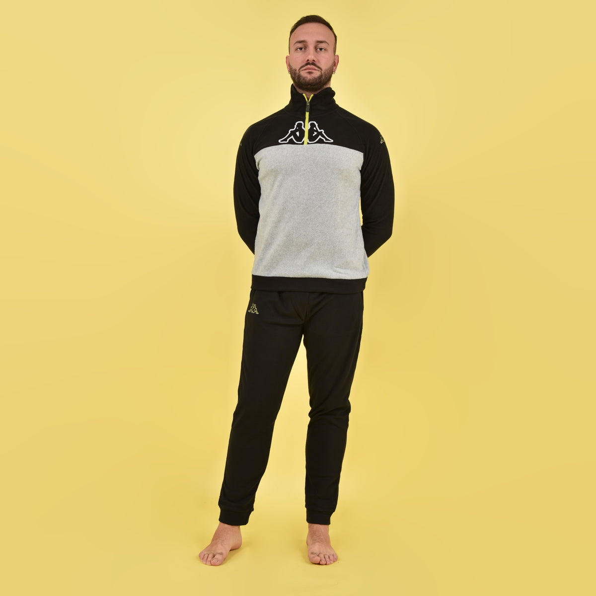 Pigiama tuta in pile micro polar mezza zip Kappa 22131 caviar
