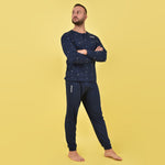 Pigiama uomo invernale Kappa KMW22119 caldo cotone blu