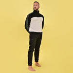 Pigiama caldo uomo coral mezza zip collo alto nero Kappa 22141