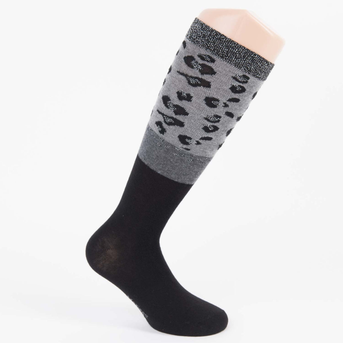 Calze lunghe Meritex donna 6602 animalier caldo cotone grigio