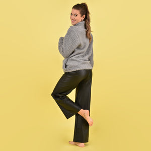 Giacca sherpa teddy caldissima con zip Biancaluna grigio