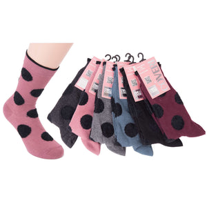 Calze moda donna Enrico Coveri avril 2ass caldo cotone pois 6 paia