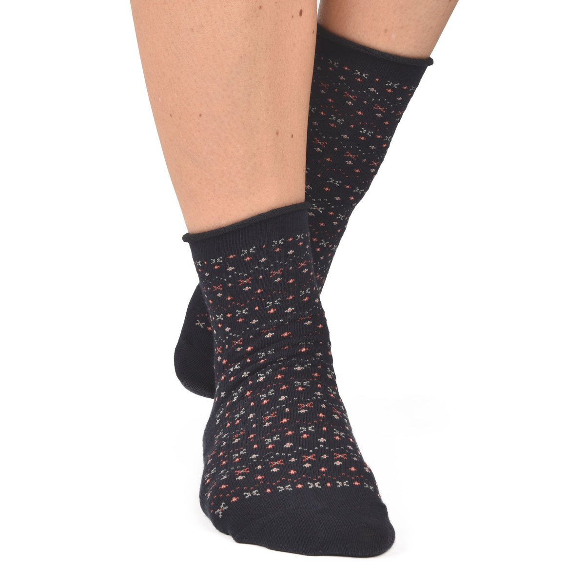 Calze corte assortite donna caldo cotone Meritex 3603 fantasia B 6 paia 