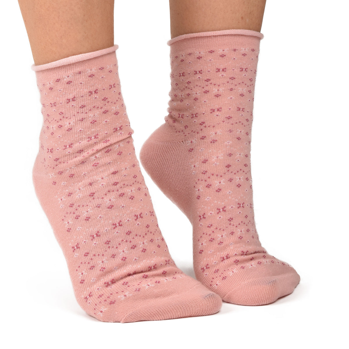 Calze corte assortite donna caldo cotone Meritex 3603 fantasia A 6 paia 