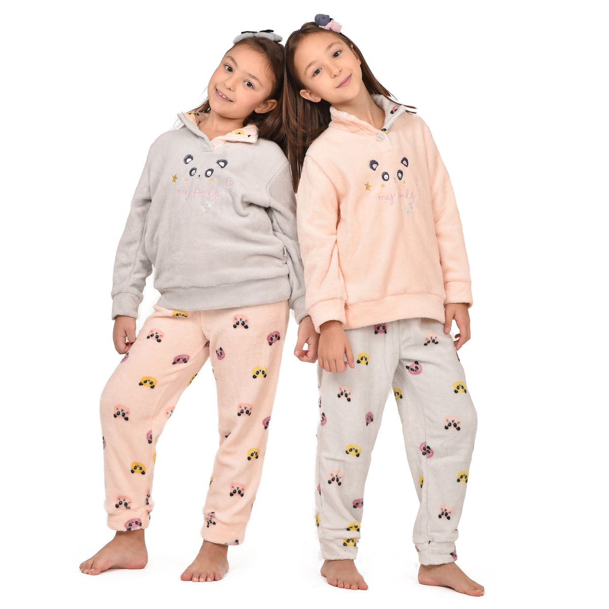 Pigiama in coral bimba soffice e caldo a collo alto Irge IK363