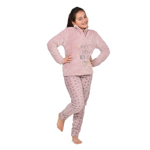 Pigiama bimba ragazza in caldo coral a collo alto Irge SD145
