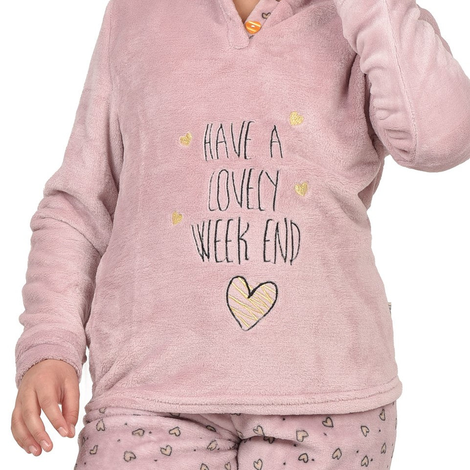 Pigiama bimba ragazza in caldo coral a collo alto Irge SD145