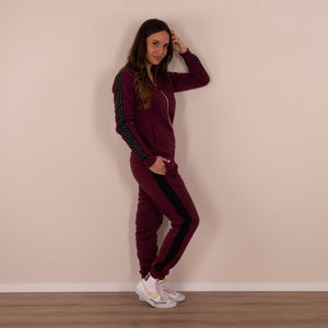 Tuta donna invernale Superga 21652 aperta felpato prugna