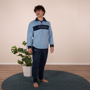 Pigiama uomo Kappa 21298 caldissimo pile coral avio