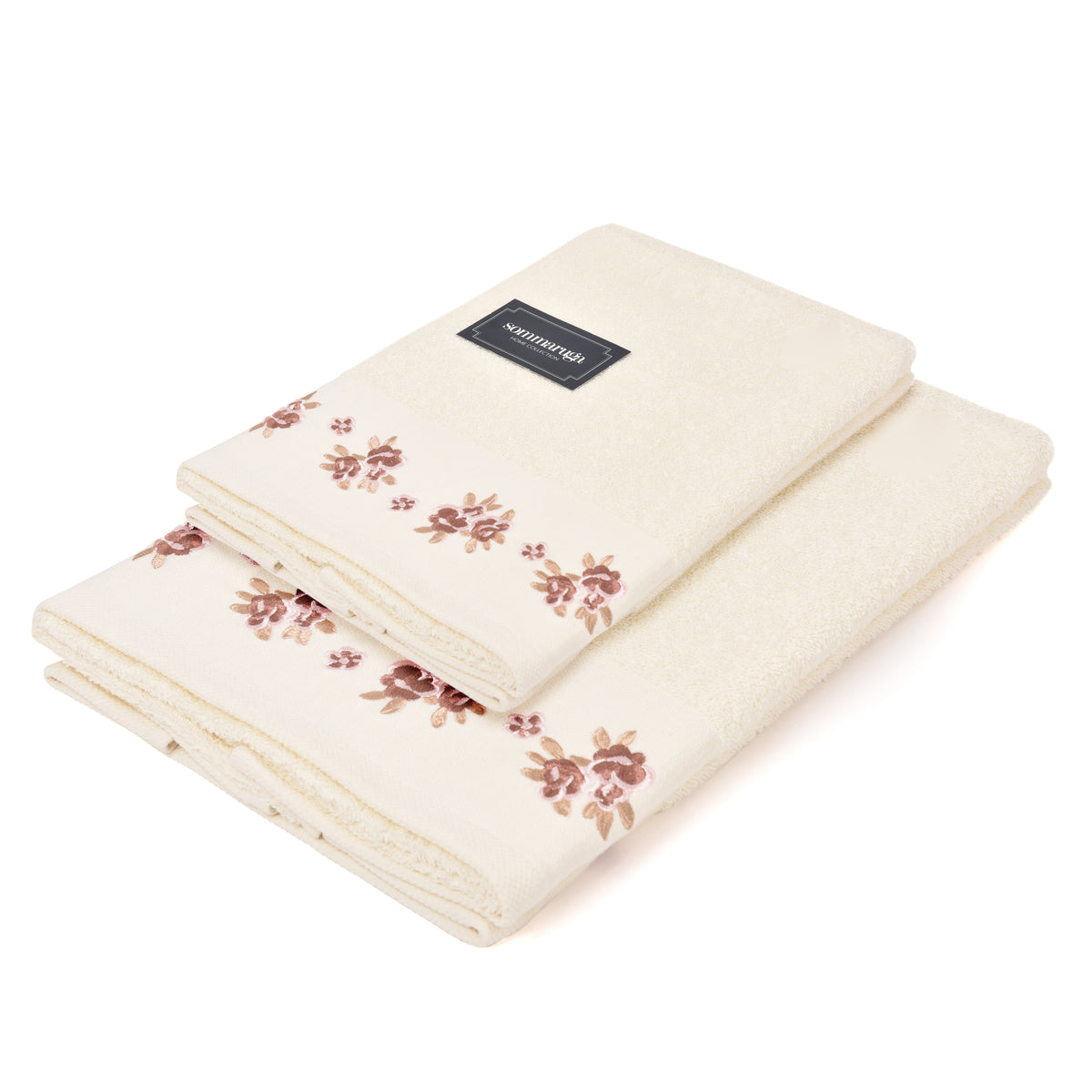 Set asciugamani viso + ospite Sommaruga BA9006 spugna dis 5 panna