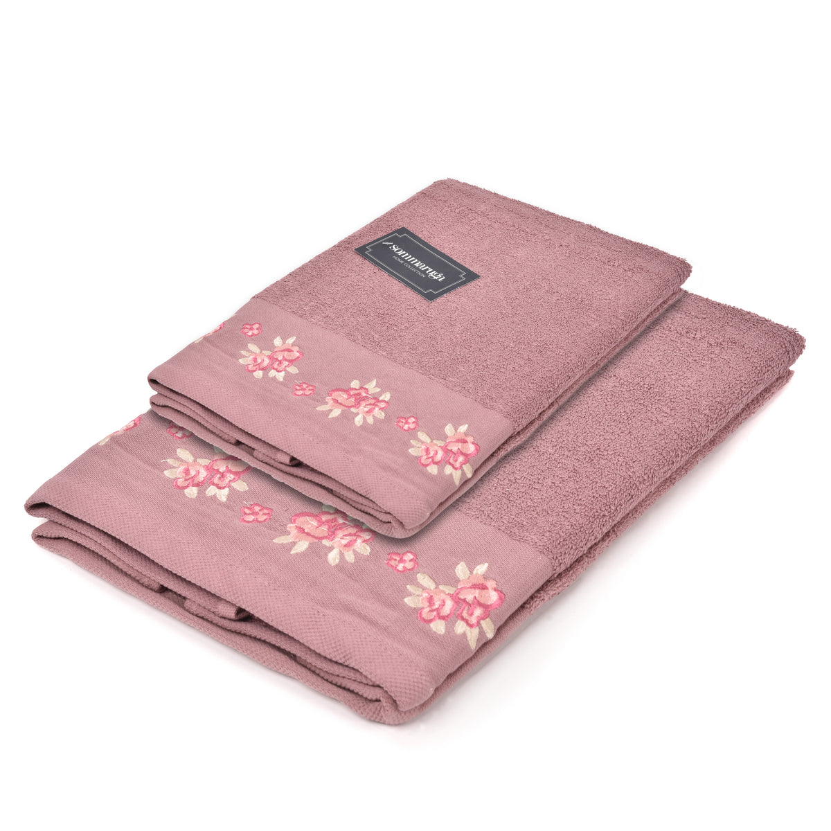Set asciugamani viso + ospite Sommaruga BA9006 spugna dis 5 prugna