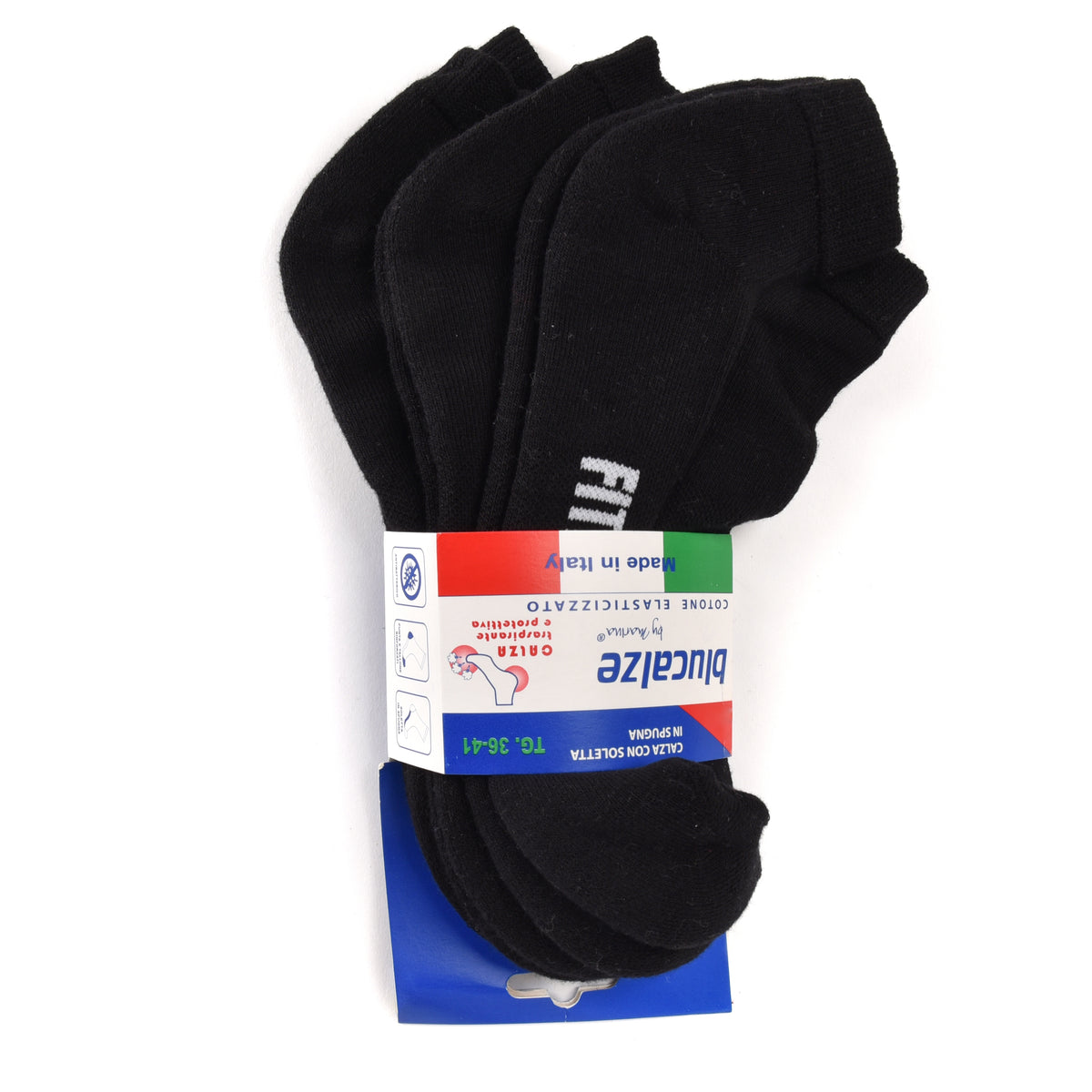 Calze corte unisex Blucalze sport soletta in spugna traspirante 3 paia