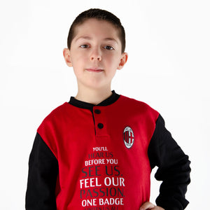Pigiama bambino AC Milan serafino caldo cotone B2MI15115 rosso