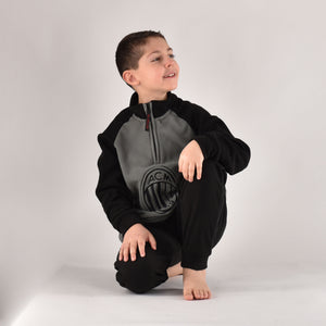 Pigiama tuta Milan bambino ragazzo pile B2MI15118 grigio nero