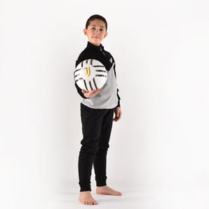 Pigiama tuta bambino Juventus mezza zip cotone felpato B2JU15117 grigio melange