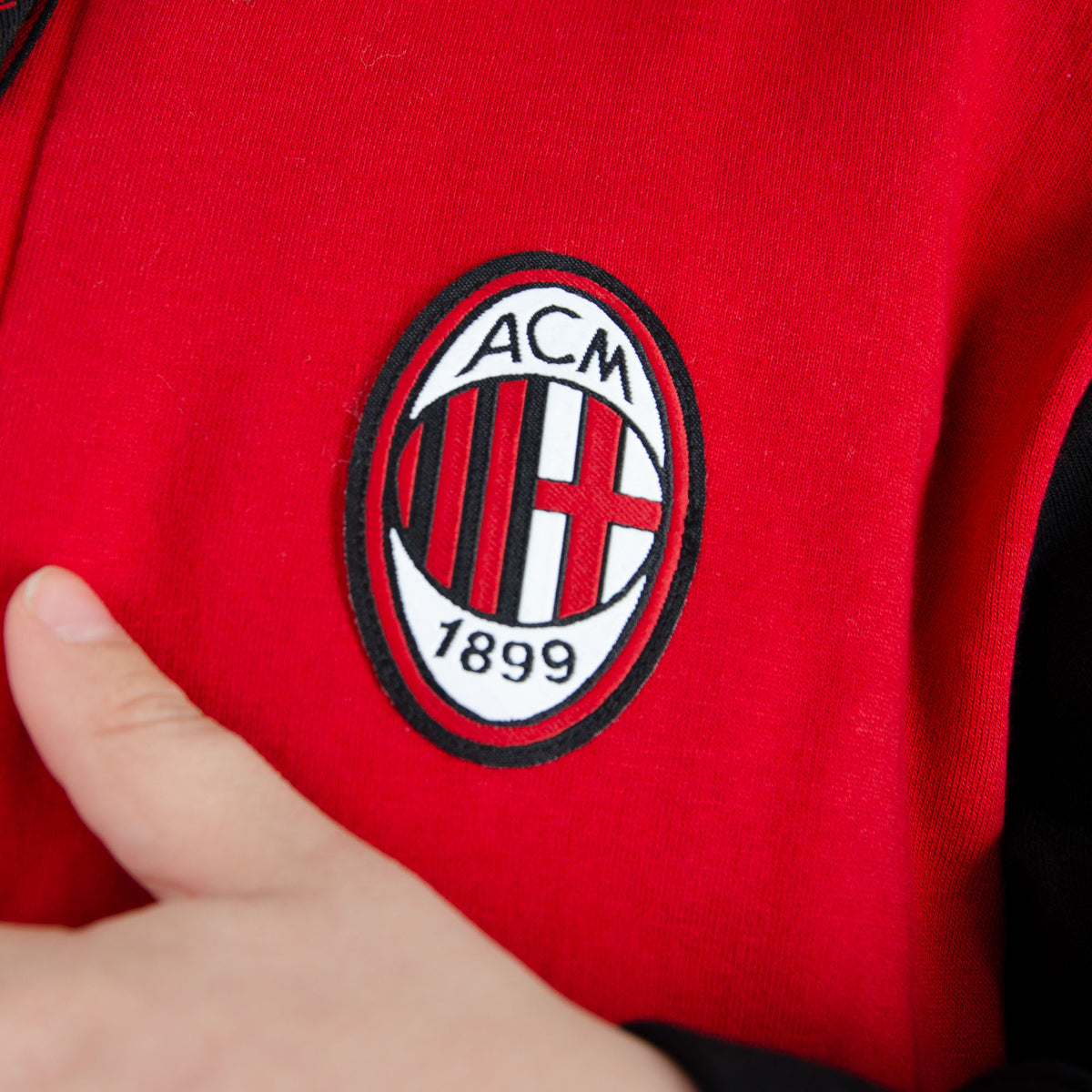 Pigiama tuta bambino Milan mezza zip cotone felpato B2MI15116 rosso