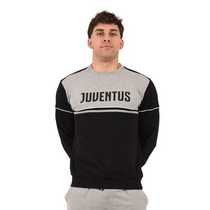 Felpa girocollo leggera Ufficiale JUVENTUS 100% cotone nera