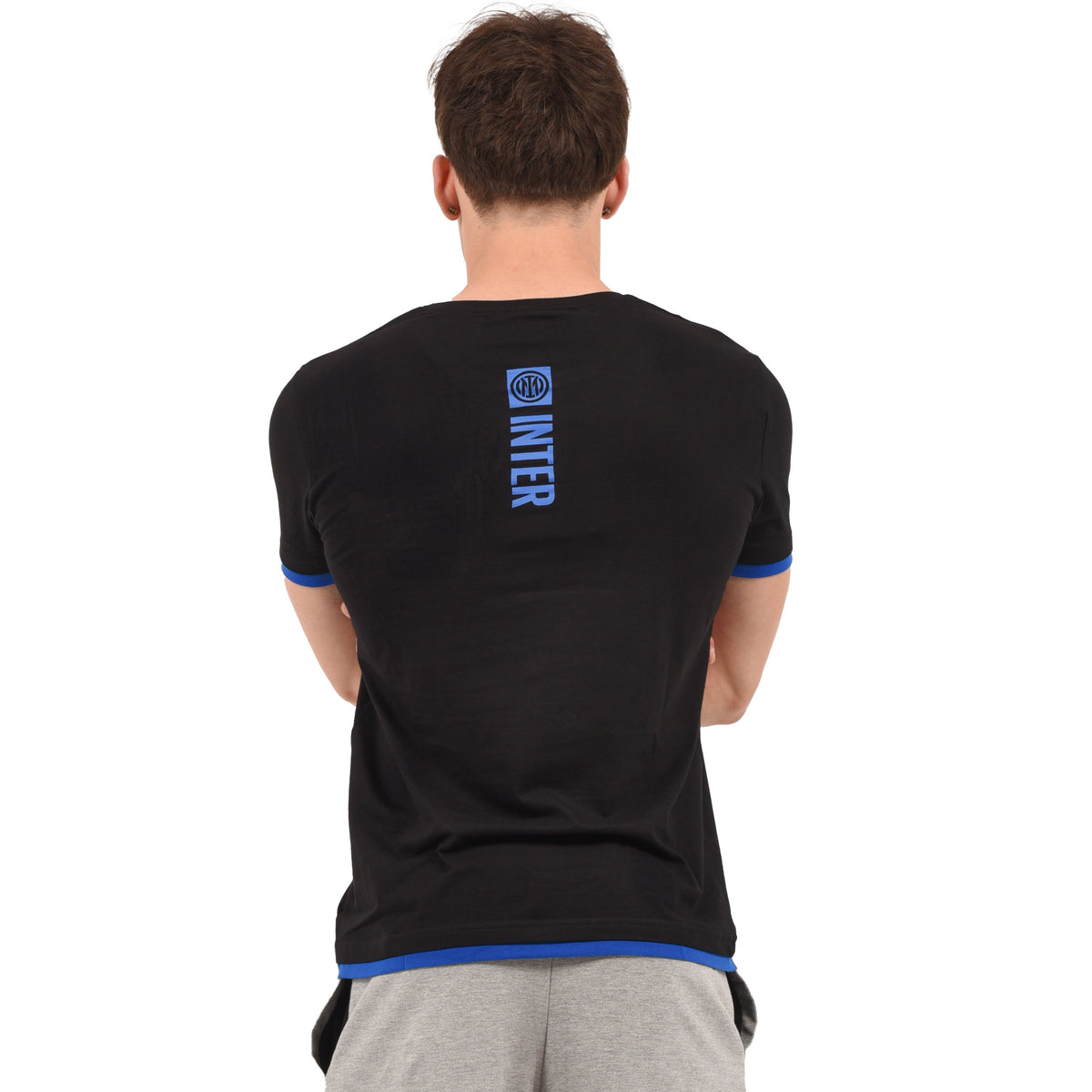 T-shirt maglia uomo girocollo 100% cotone ufficiale INTER con taschino