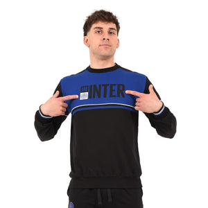 Felpa leggera Ufficiale Inter 100% cotone nero azzurra