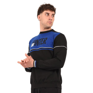 Felpa leggera Ufficiale Inter 100% cotone nero azzurra