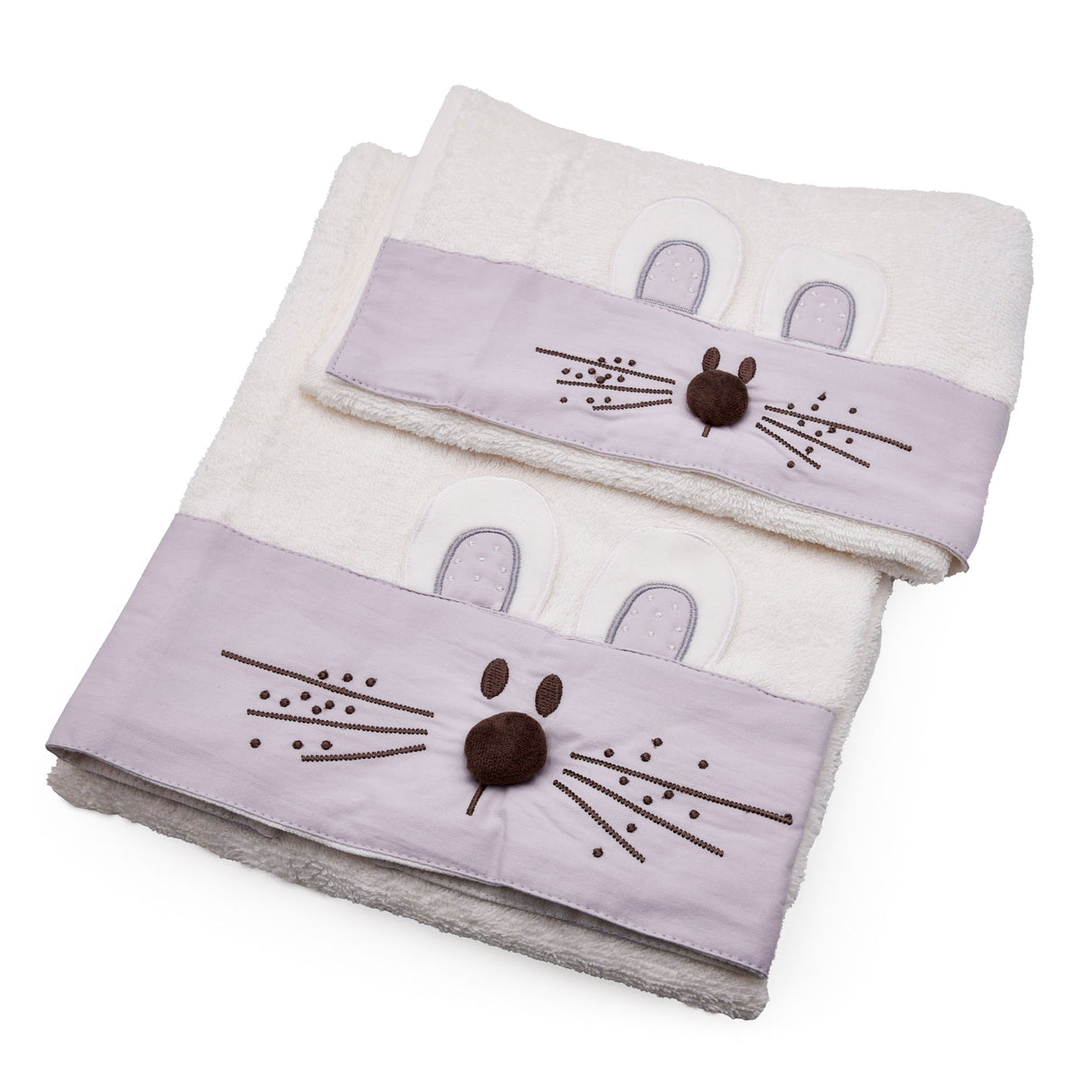 Vingi Set Asciugamani bebè neonato bambino Rabbit cotone bianco
