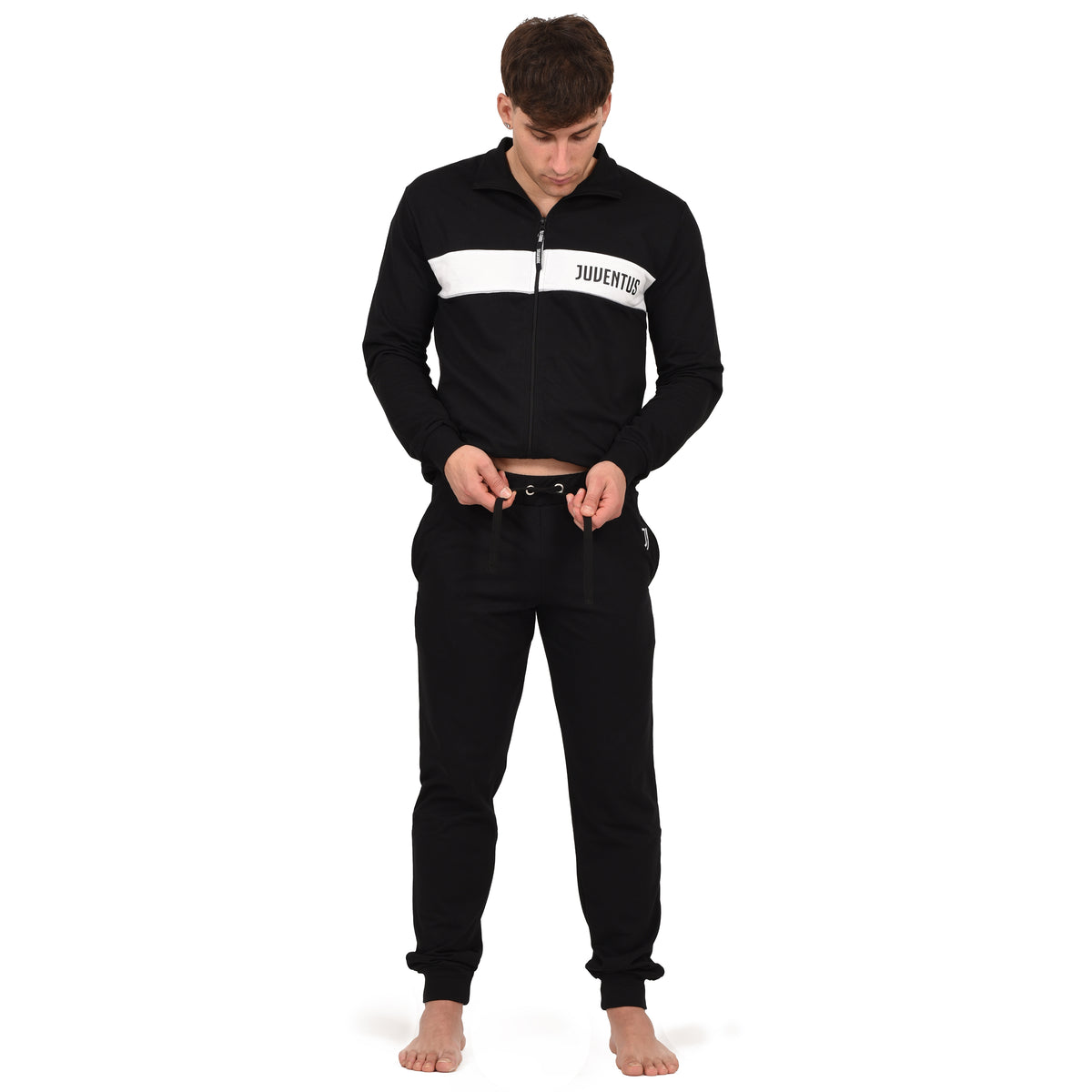 Tuta uomo Juventus FC in cotone leggero bianco nero F10 2085