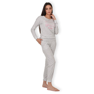Pigiama donna Jadea 3147 cotone grigio melange