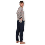 Pigiama uomo Lovable L0CPY cotone rigato grigio blu