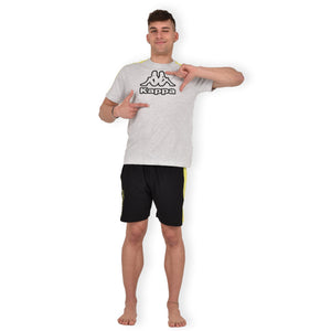 Pigiama uomo sportivo Kappa estivo corto 23725 grigio nero