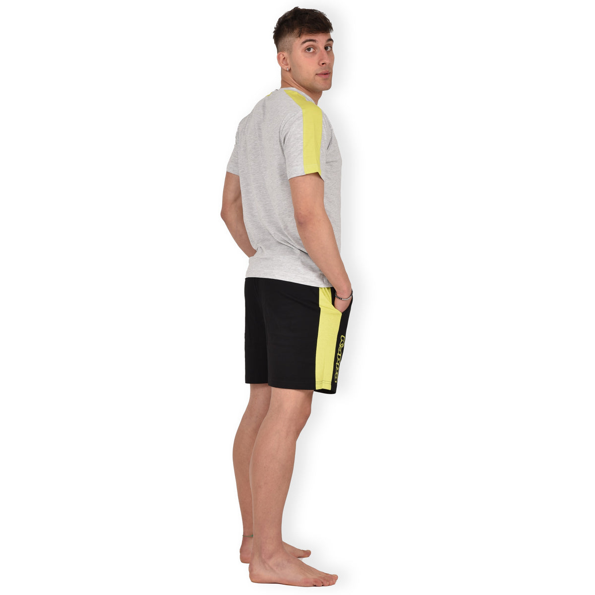 Pigiama uomo sportivo Kappa estivo corto 23725 grigio nero