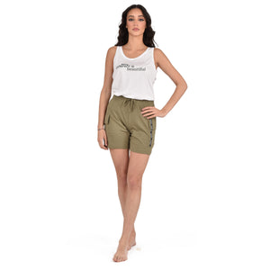 Pigiama donna Jadea 3135 corto estivo cotone bianco