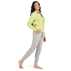 Tuta donna Superga cotone SWS23205 lime grigio melange