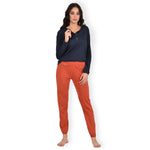 Pigiama donna Jadea cotone primaverile 3140 blu aragosta
