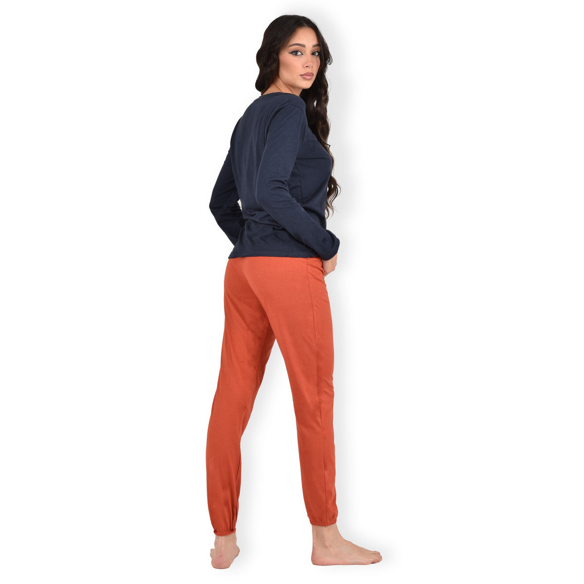 Pigiama donna Jadea cotone primaverile 3140 blu aragosta
