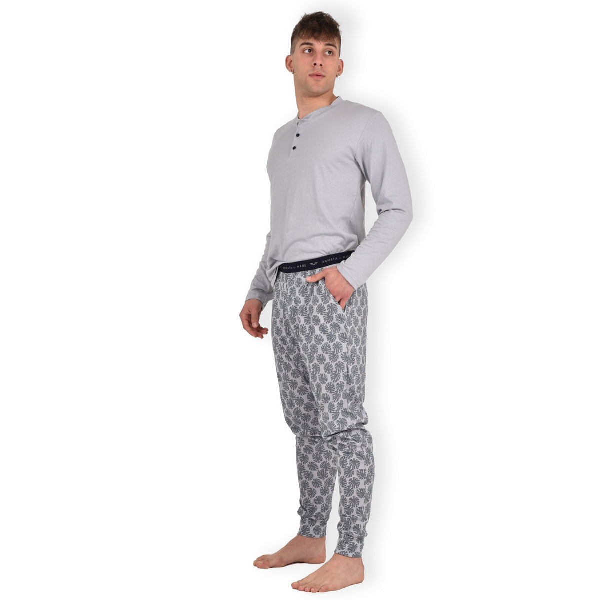 Pigiama cotone leggero Armata di Mare lungo 2242 foglie