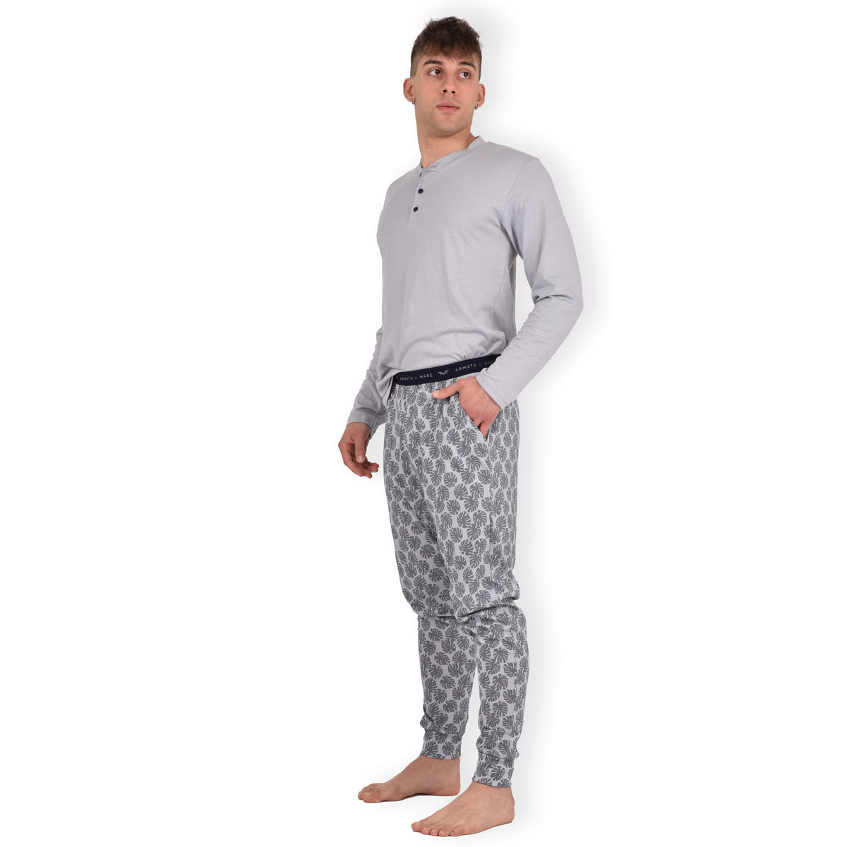 Pigiama cotone leggero Armata di Mare lungo 2242 foglie