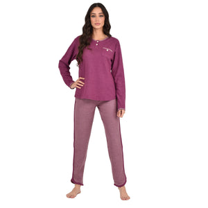 Pigiama donna punto milano prugna Cippi 2248 