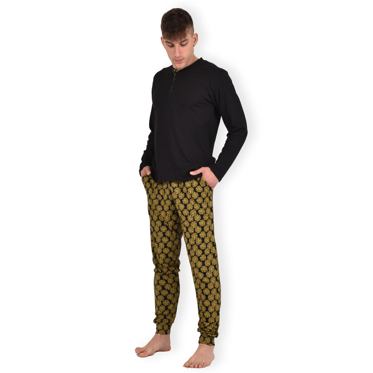 Pigiama cotone leggero Armata di Mare lungo 2242 foglie
