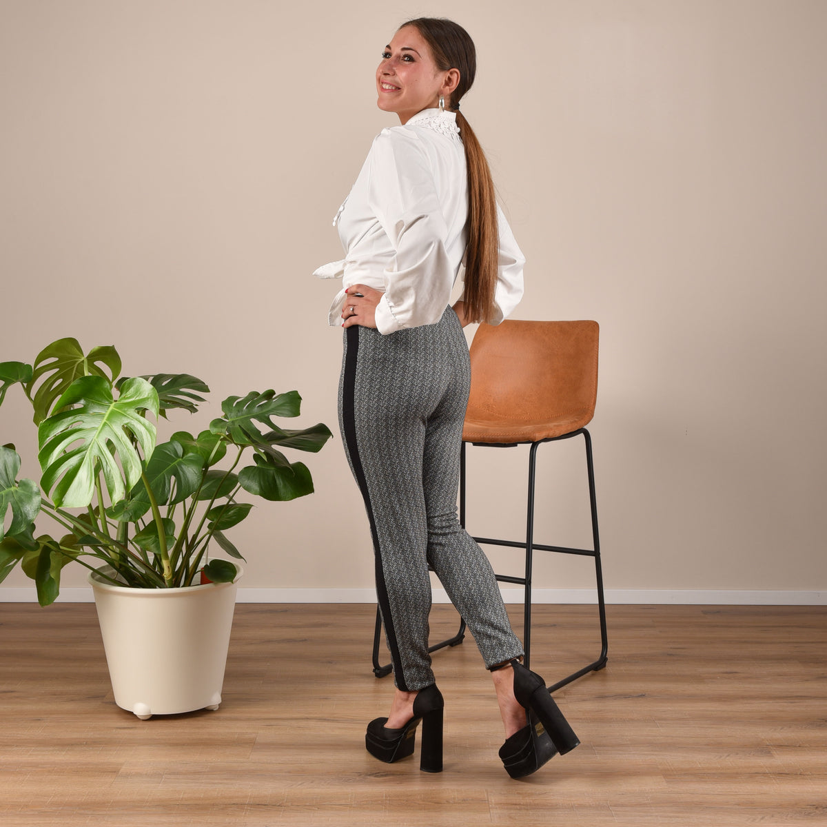 Leggings moda Jadea elasticizzato 4279 spigato 