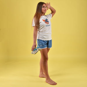 Pigiama Kappa donna estivo cotone KWS 22963 bianco