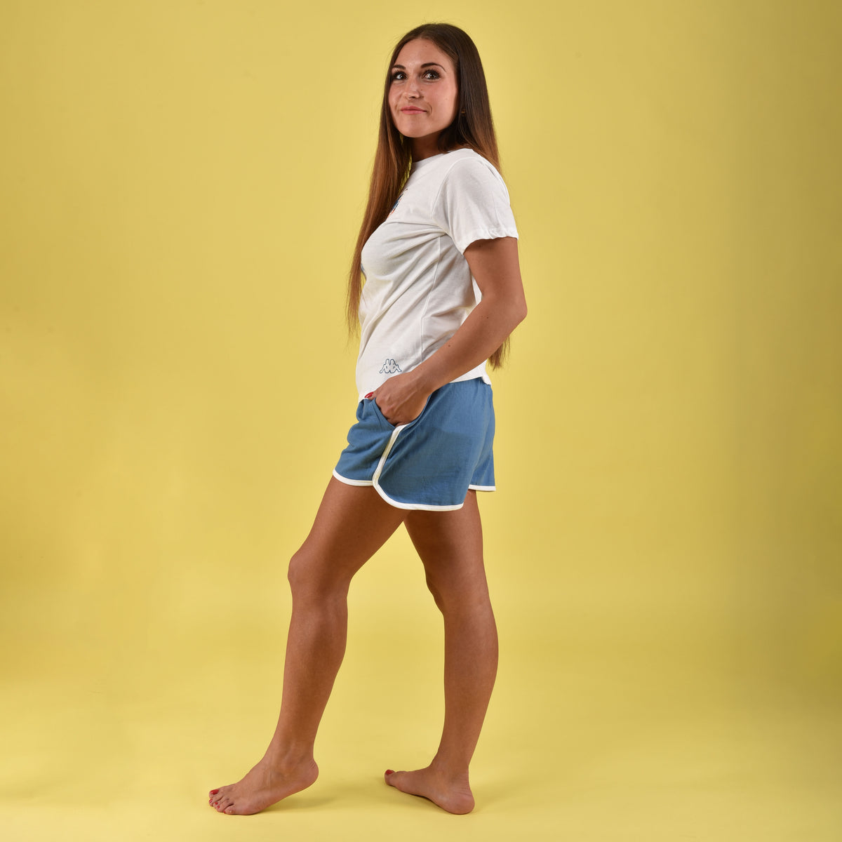 Pigiama Kappa donna estivo cotone KWS 22963 bianco