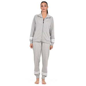 Tuta donna cotone Superga full zip SWS23201 grigio melange