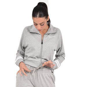 Tuta donna cotone Superga full zip SWS23201 grigio melange