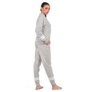 Tuta donna cotone Superga full zip SWS23201 grigio melange