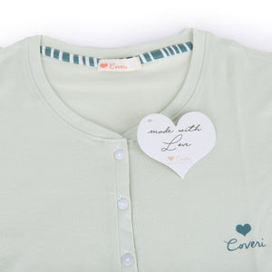 Pigiama donna Enrico Coveri EP2039 corto cotone verdino